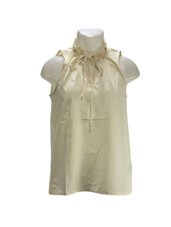 Buckhead Betties Tops - Buckhead Betties Ecru Coquette Ruffle Tied Collar Romantic Blouse Womens Size S